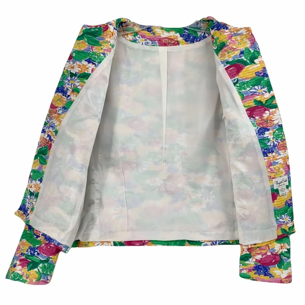 Vintage Margaret Smith Bright and Bold Floral Blazer, Made in the USA - Picture 5 of 12